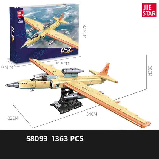 Military MOC U2 Reconnaissance Aircraft Bricks Toy