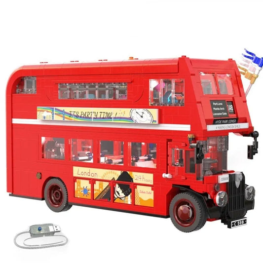 MOC Double Deck London City Tour Bus Bricks Toy C59008
