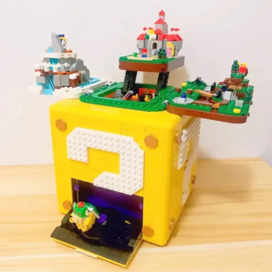 Building Blocks MOC Movies Super Mario Question Mark Bricks Toy