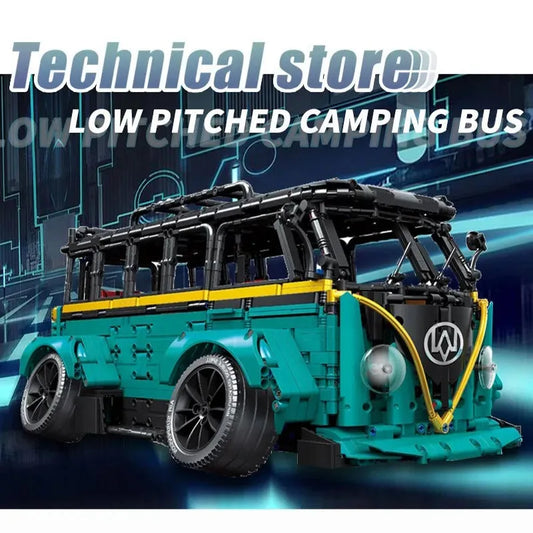 MOC C021 Tech T2 Low Pitched RC Camper Bus Van Bricks Toys