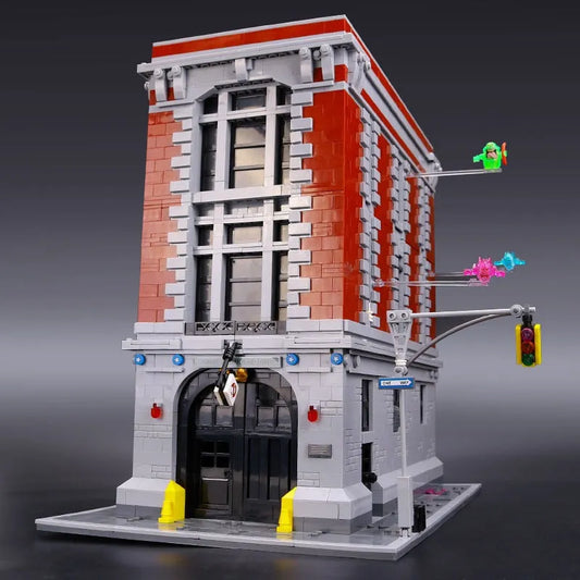 MOC Movie Ghostbuster Firehouse Headquarters Bricks Toy