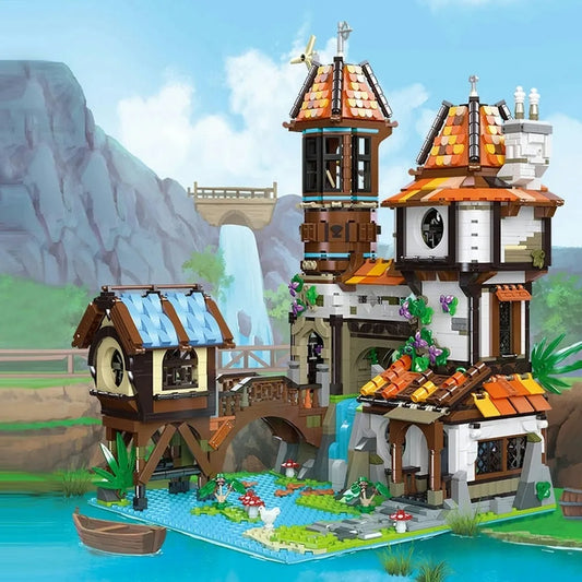 Expert Creator Medieval Town Riverside Scholars Bricks Toy EU