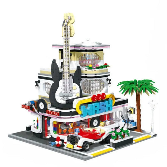 MOC Creator Expert Car Wash Music Shop Concert Bricks Toys