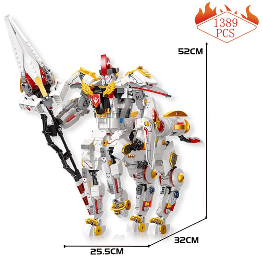 MOC Deformation Silver Wing Cavalary Robot Bricks Toys