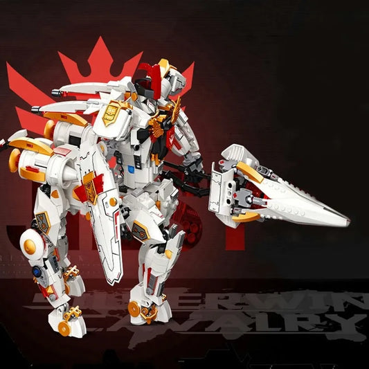 MOC Deformation Silver Wing Cavalary Robot Bricks Toys