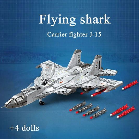 MOC Military Aircraft J-15 Fighter Jet Bricks Toy
