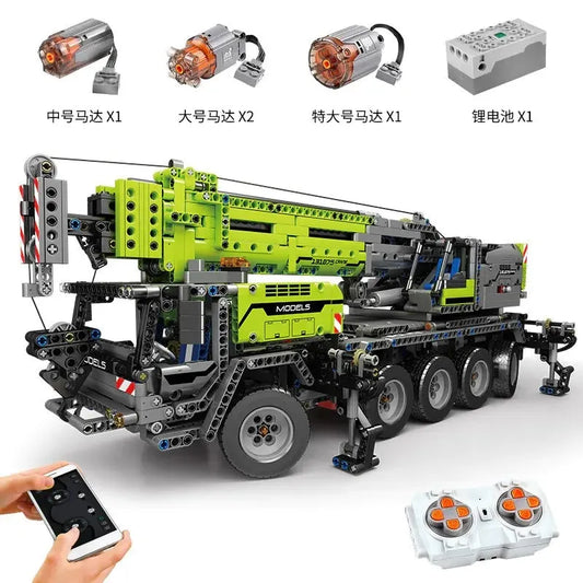 MOC 17035 Tech RC Mobile Lifting Crane Truck Bricks Toy