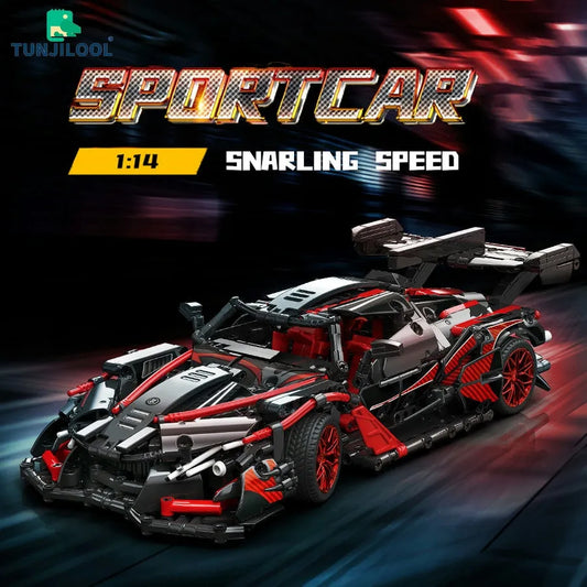 Tech MOC 88301 Sun God Racing Sports Car Bricks Toy
