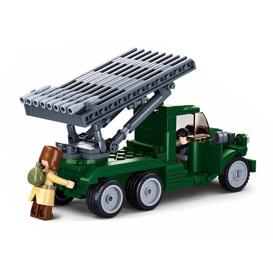 Military MOC WW2 Rocket Artillery Vehicle Bricks Toys