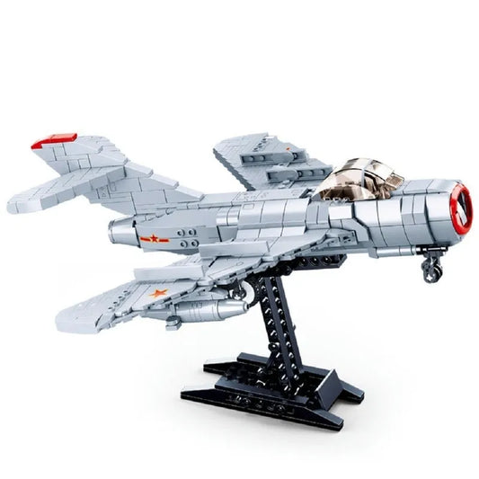 Military WW2 Army MIG 15B Fighter Aircraft Bricks Toy
