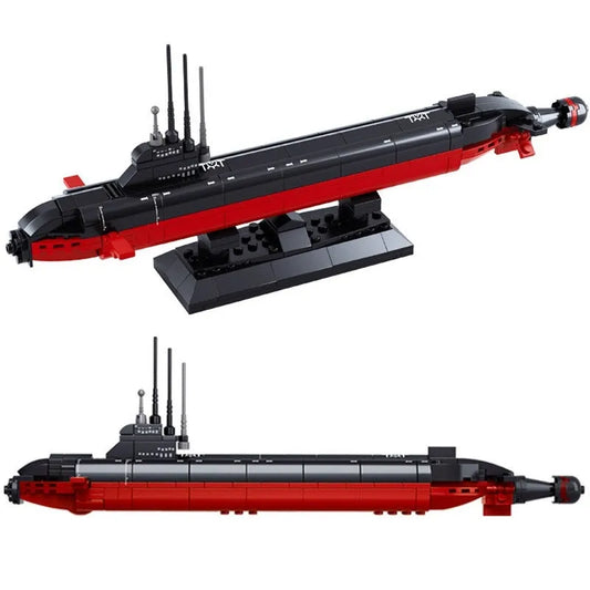 MOC Military WW2 Navy Nuclear Submarine Bricks Toy