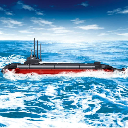 MOC Military WW2 Navy Nuclear Submarine Bricks Toy