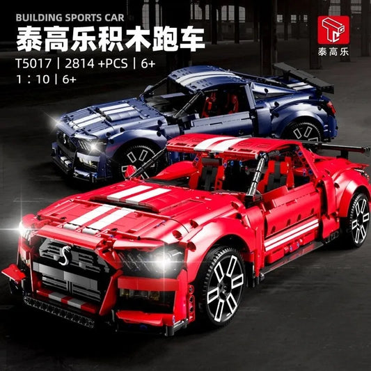 MOC Tech Classic Shelby GT500 Racing Car Bricks Toy T5017B
