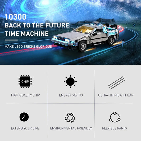 LED Light Set For Creator 10300 Back to the Future Time Machine Car