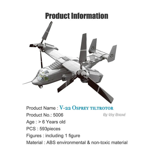 MOC Creator Boeing V22 Bell Osprey Bricks Toys 5006