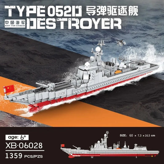 MOC Military Guided Missiles Destroyer Warship Bricks Toys